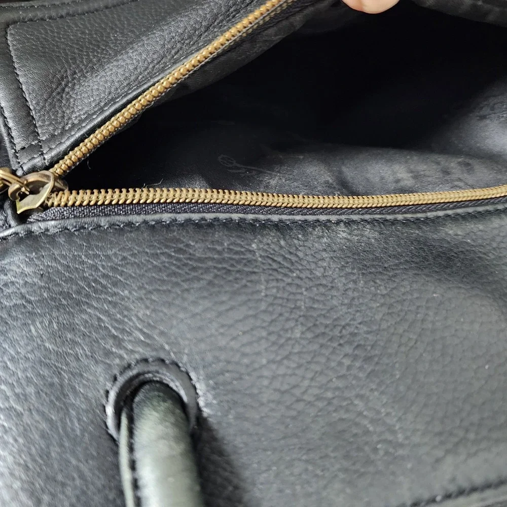 Vintage Fossil Black Pebbled Leather Shoulder bag Hand bag Purse 75082 11X11